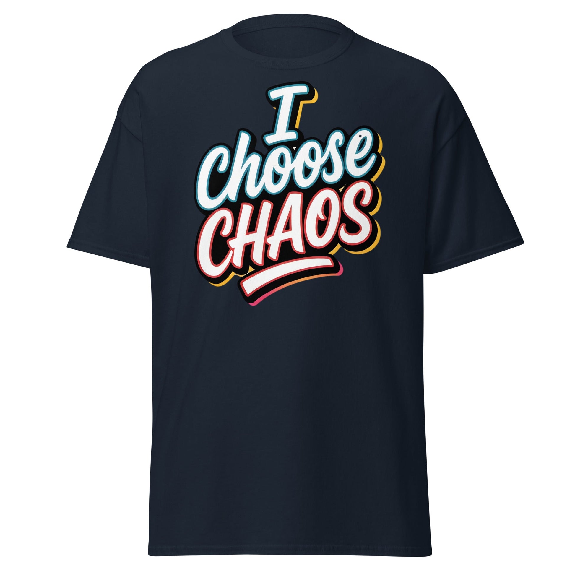 I Choose Chaos T-Shirt – Bold Graffiti Statement Tee - Navy - T-Shirts Online