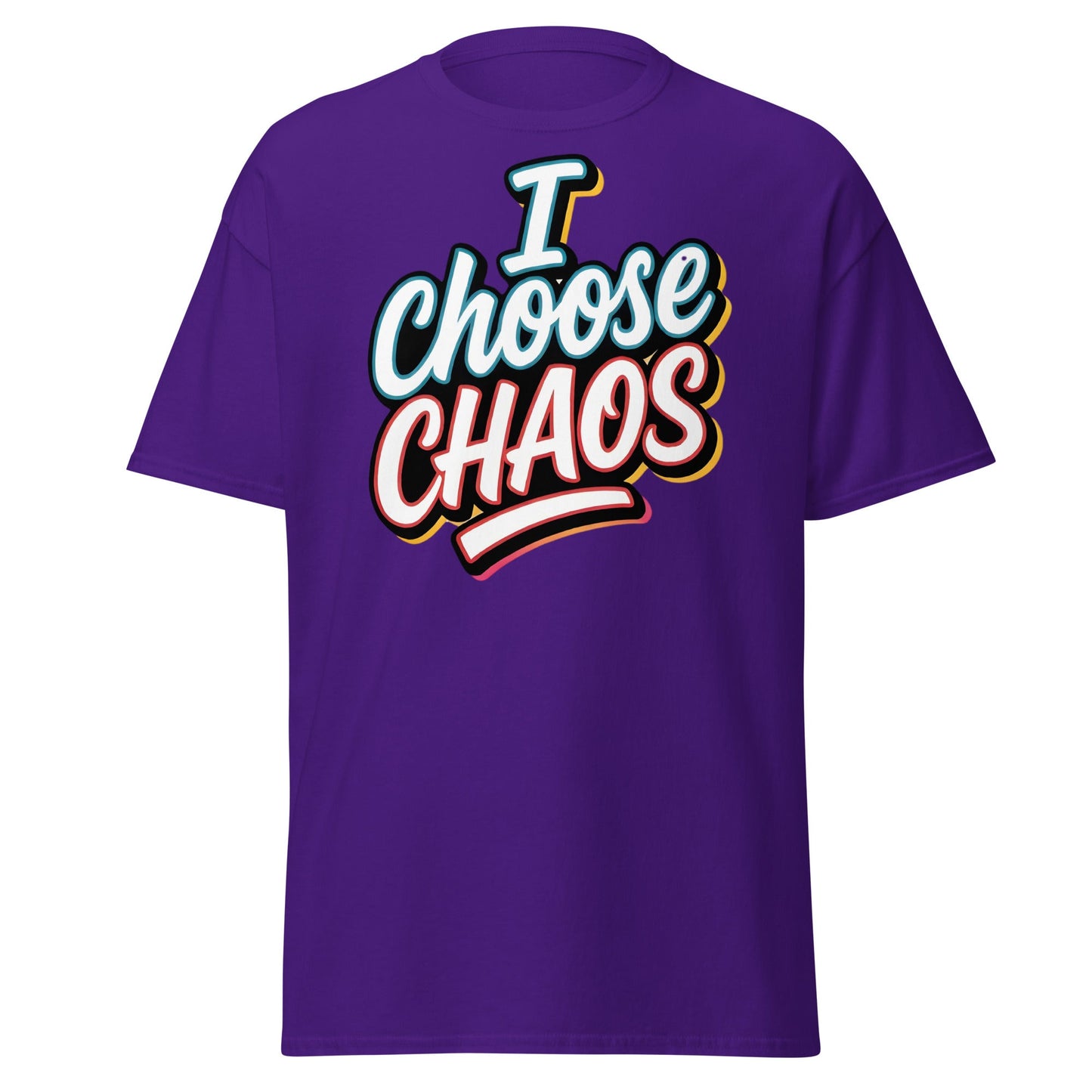 I Choose Chaos T-Shirt – Bold Graffiti Statement Tee - Purple - T-Shirts Online
