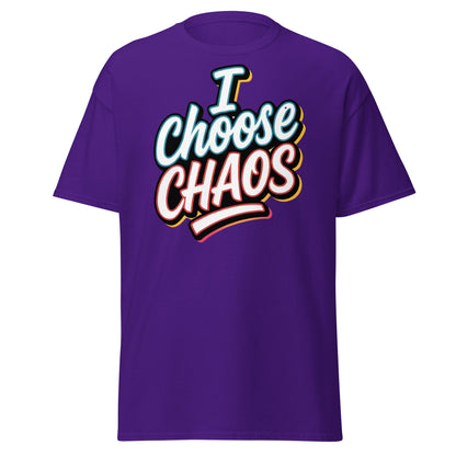 I Choose Chaos T-Shirt – Bold Graffiti Statement Tee - Purple - T-Shirts Online