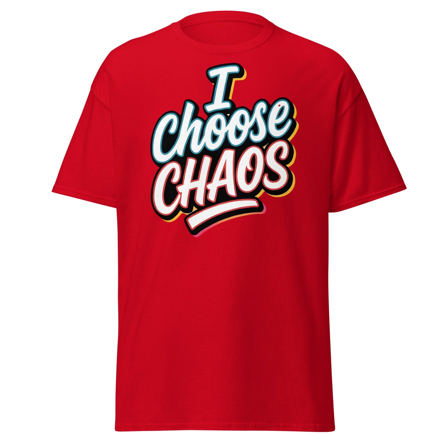 I Choose Chaos T-Shirt – Bold Graffiti Statement Tee - Red - T-Shirts Online