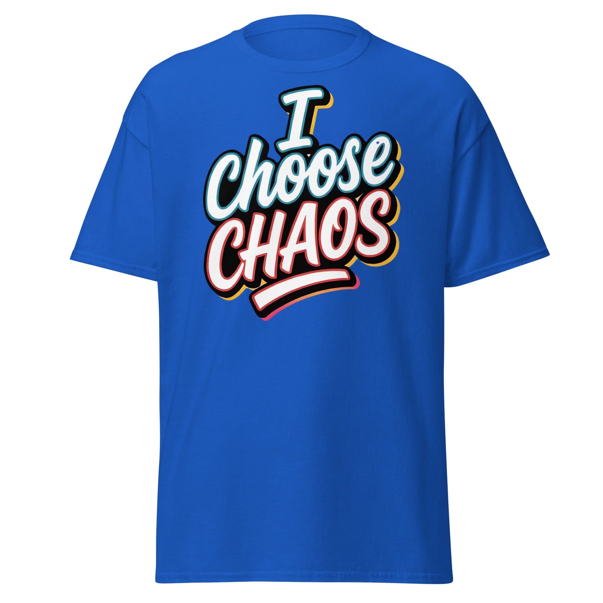 I Choose Chaos T-Shirt – Bold Graffiti Statement Tee - Royal - T-Shirts Online