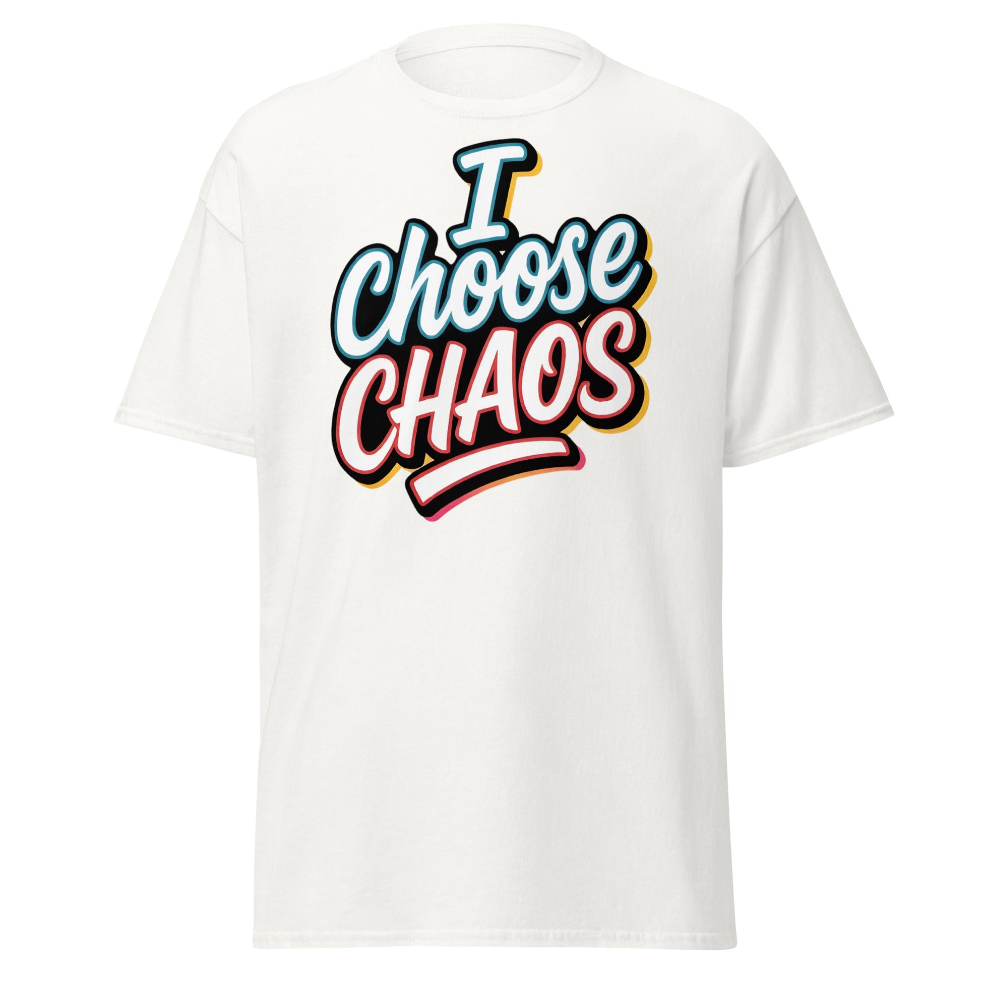 I Choose Chaos T-Shirt – Bold Graffiti Statement Tee - White - T-Shirts Online