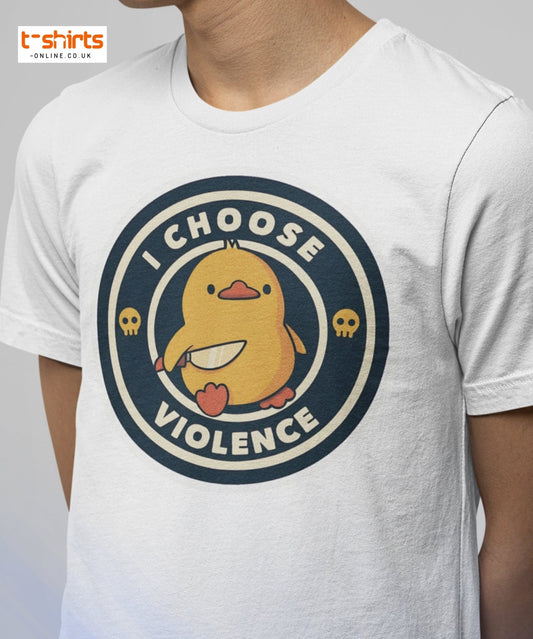 I Choose Violence Funny Duck T-Shirt - Black - T-Shirts Online