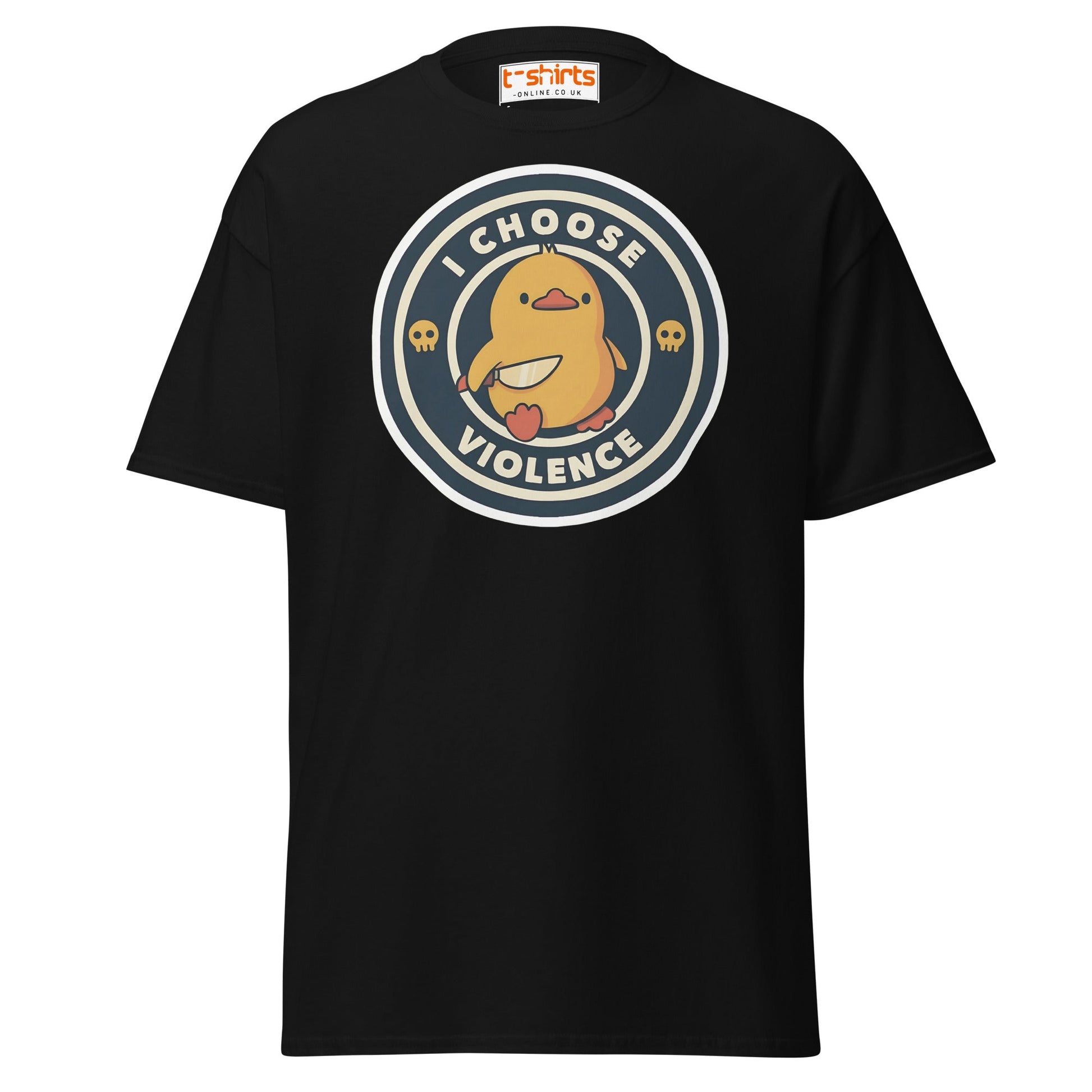 I Choose Violence Funny Duck T-Shirt - Black - T-Shirts Online