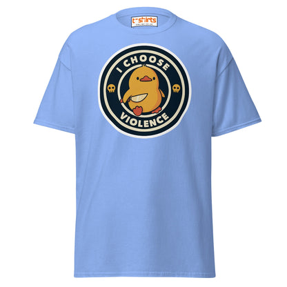 I Choose Violence Funny Duck T-Shirt - Carolina Blue - T-Shirts Online