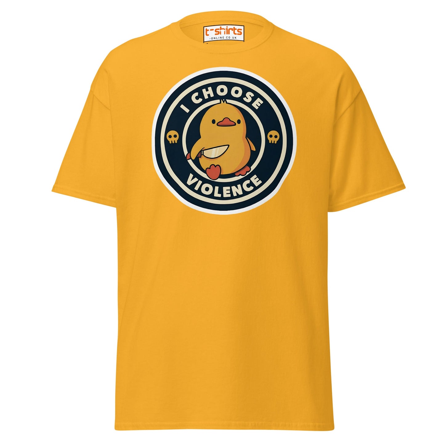 I Choose Violence Funny Duck T-Shirt - Gold - T-Shirts Online