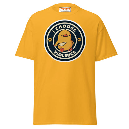I Choose Violence Funny Duck T-Shirt - Gold - T-Shirts Online