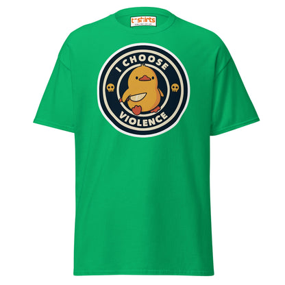 I Choose Violence Funny Duck T-Shirt - Irish Green - T-Shirts Online