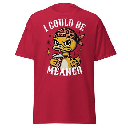 I Could Be Meaner Duck T-Shirt - Sassy Leopard Print Tee - Cardinal - T-Shirts Online