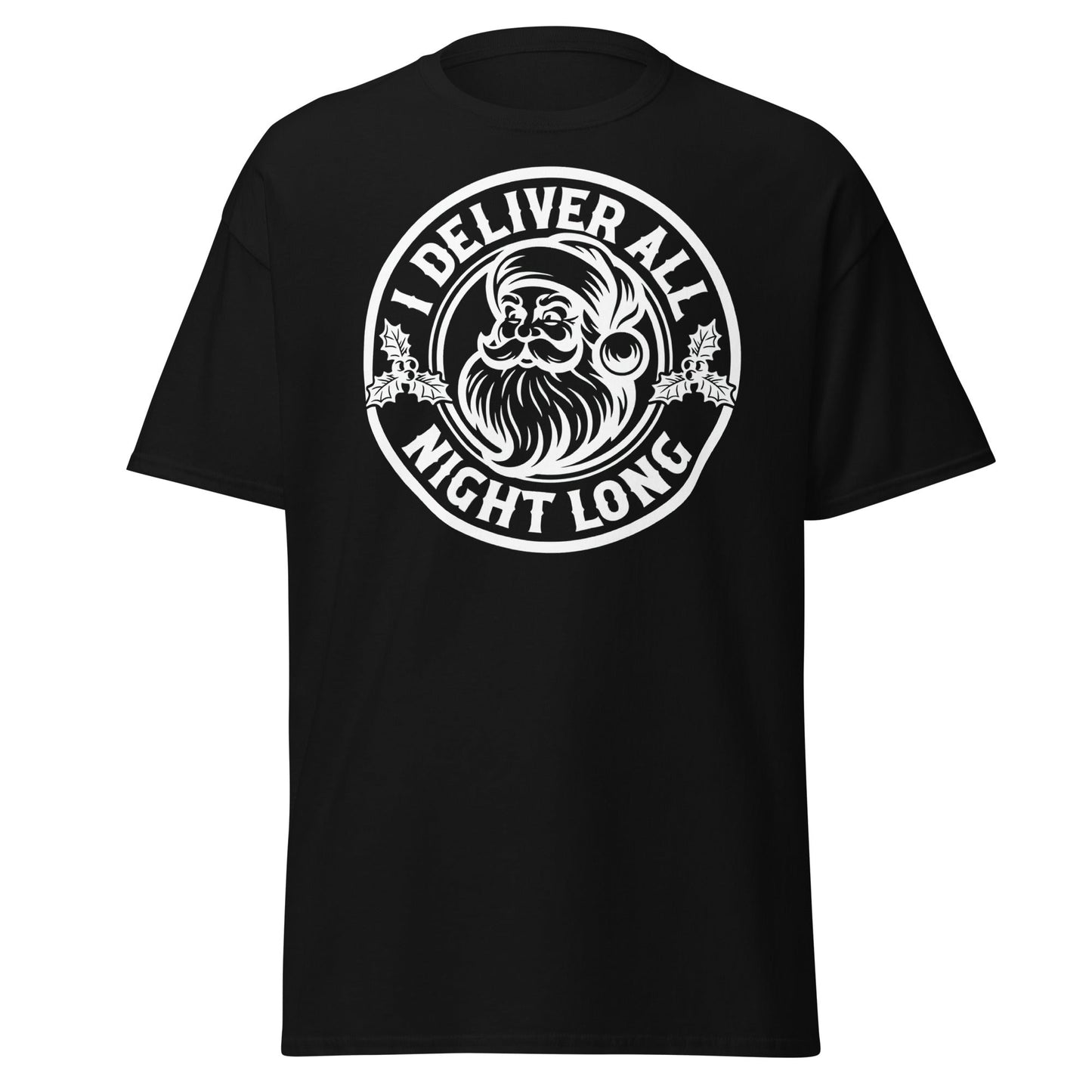 I Deliver All Night Long Santa T-Shirt – Funny Christmas - Black - T-Shirts Online
