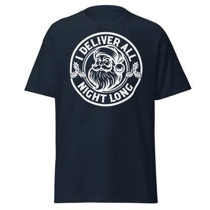 I Deliver All Night Long Santa T-Shirt – Funny Christmas - Navy - T-Shirts Online