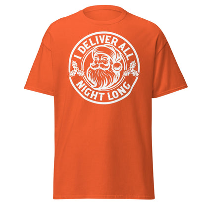 I Deliver All Night Long Santa T-Shirt – Funny Christmas - Orange - T-Shirts Online