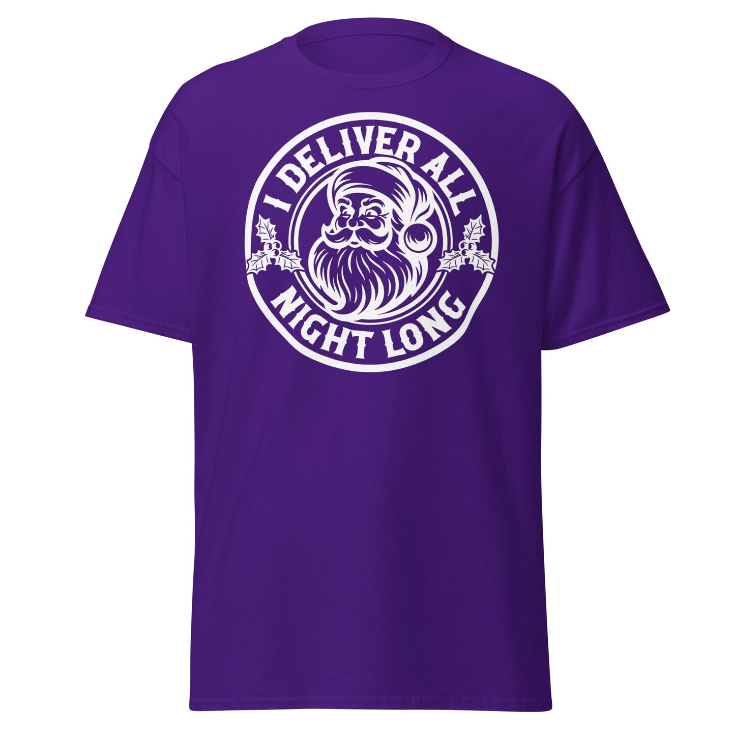 I Deliver All Night Long Santa T-Shirt – Funny Christmas - Purple - T-Shirts Online