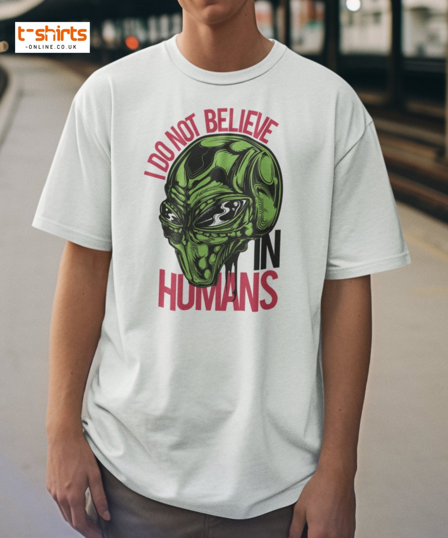 I Do Not Believe In Humans T-Shirt | Alien Graphic Tee - Color - T-Shirts Online
