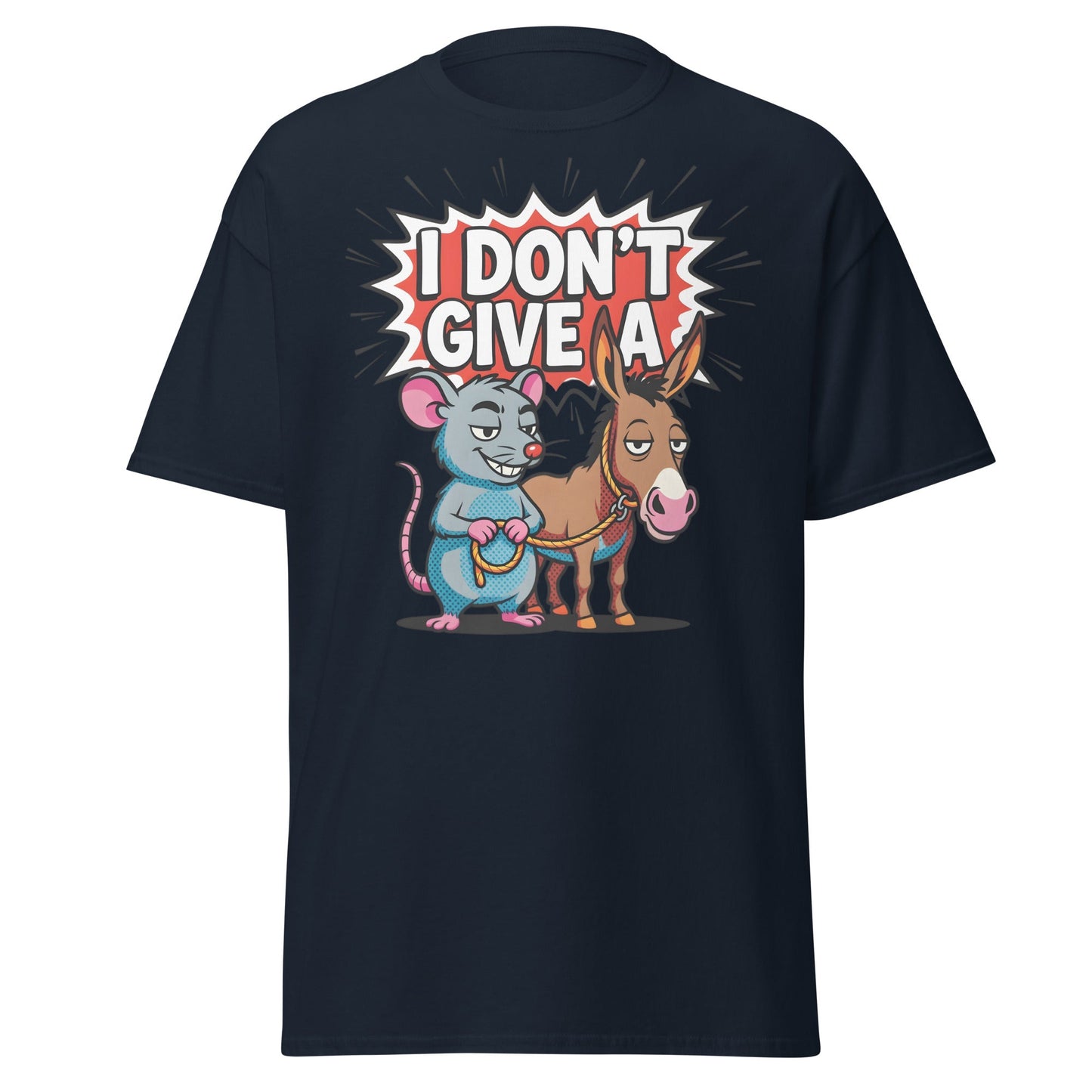 I Don’t Give a Rat’s Ass T-Shirt - Navy - T-Shirts Online