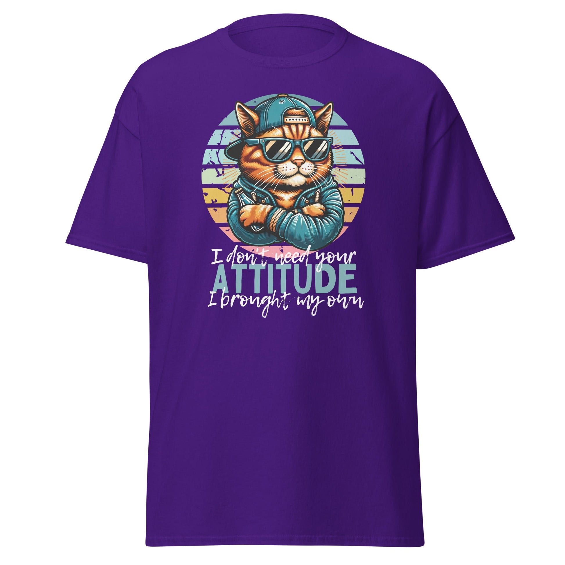 I Don't Need Your Attitude! | Cat T-Shirt - Purple - T-Shirts Online
