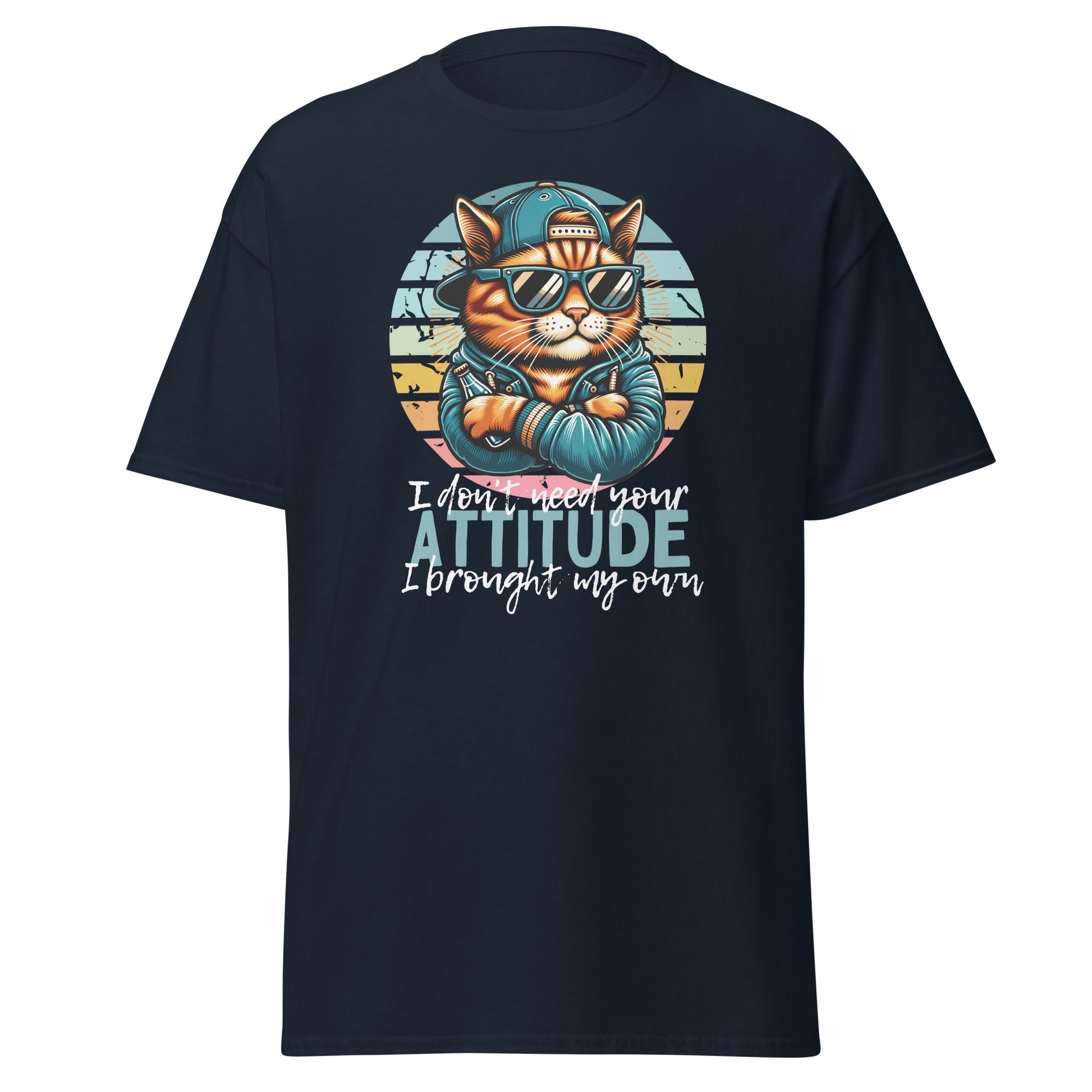 I Don't Need Your Attitude! | Cat T-Shirt - Navy - T-Shirts Online