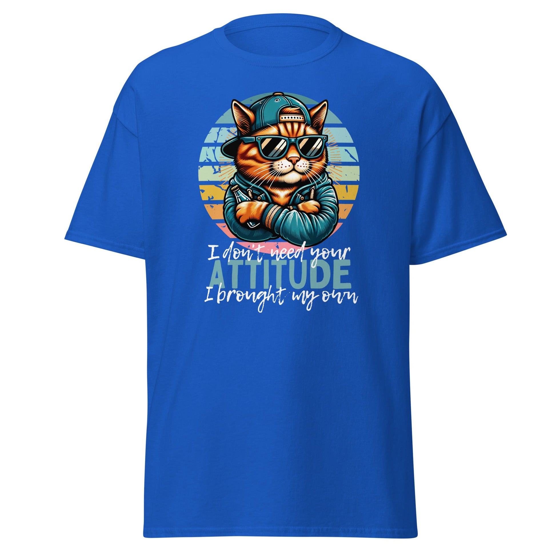 I Don't Need Your Attitude! | Cat T-Shirt - Royal - T-Shirts Online