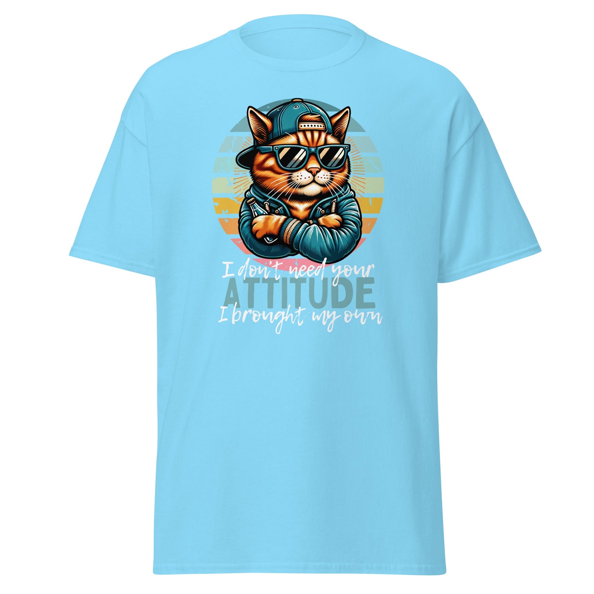 I Don't Need Your Attitude! | Cat T-Shirt - Sky - T-Shirts Online
