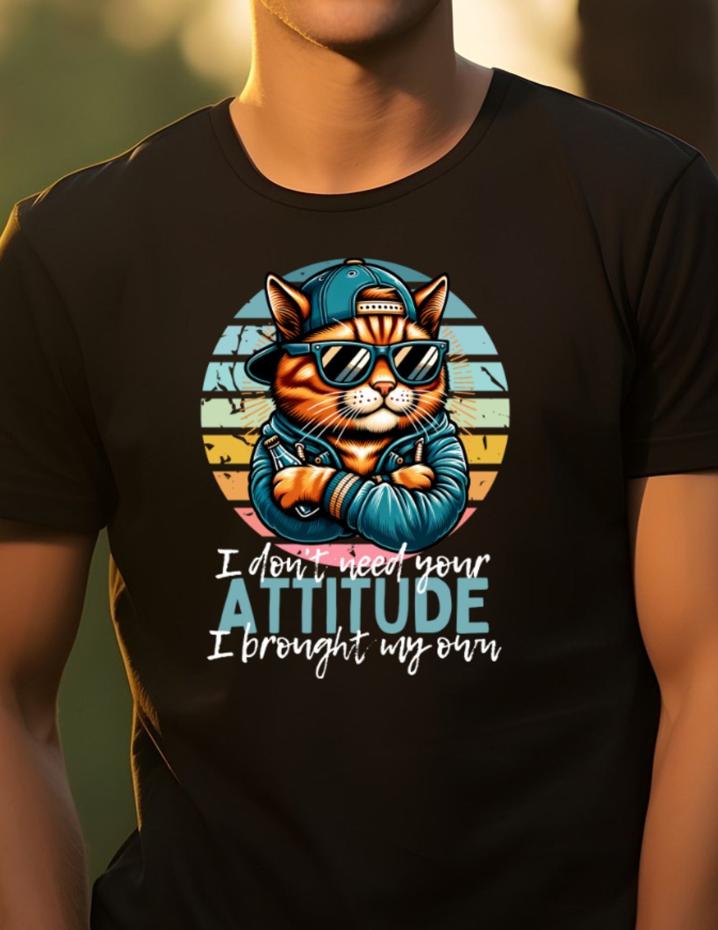 I Don't Need Your Attitude! | Cat T-Shirt - Black - T-Shirts Online