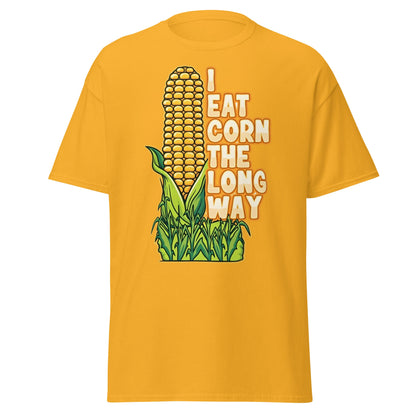 I Eat Corn The Long Way T-Shirt – Funny Suggestive Tee - Gold - T-Shirts Online