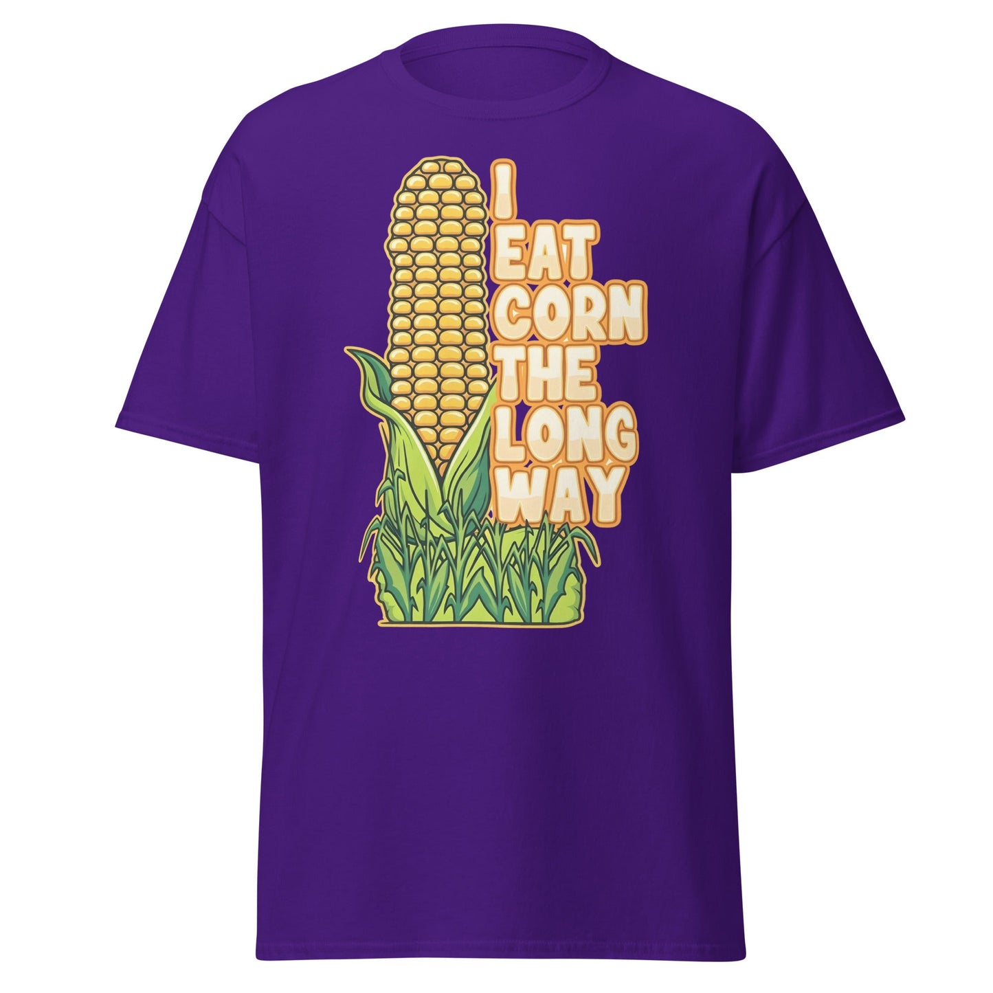 I Eat Corn The Long Way T-Shirt – Funny Suggestive Tee - Purple - T-Shirts Online