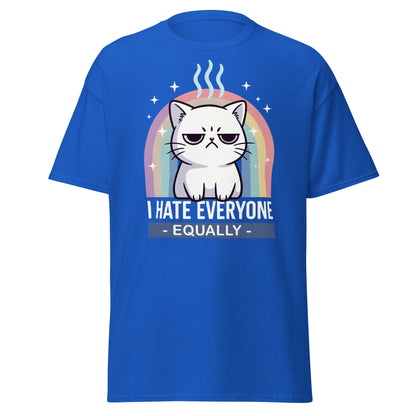 I Hate Everyone Equally T-Shirt - Grumpy Cat Rainbow Tee - Royal - T-Shirts Online