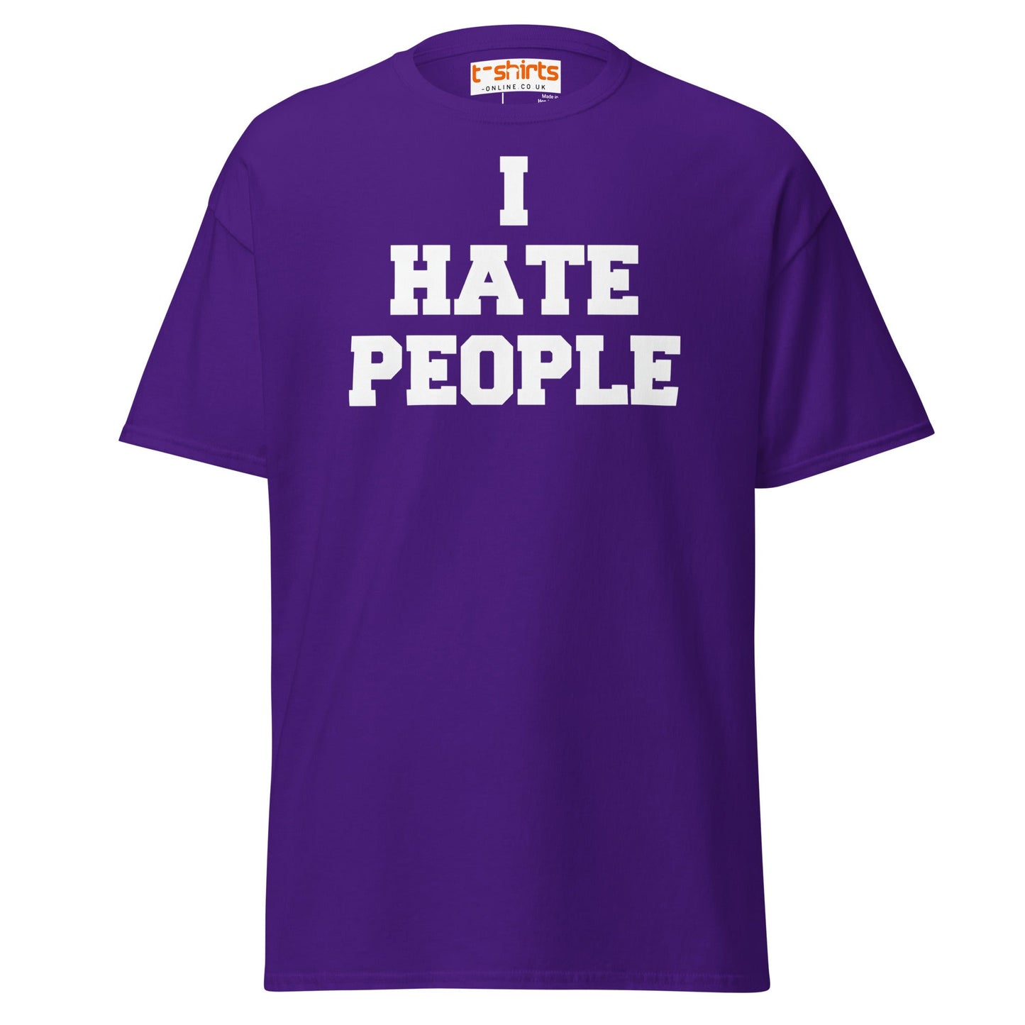 I Hate People T-Shirt | Funny Anti - Social Humor Tee - Purple - T-Shirts Online