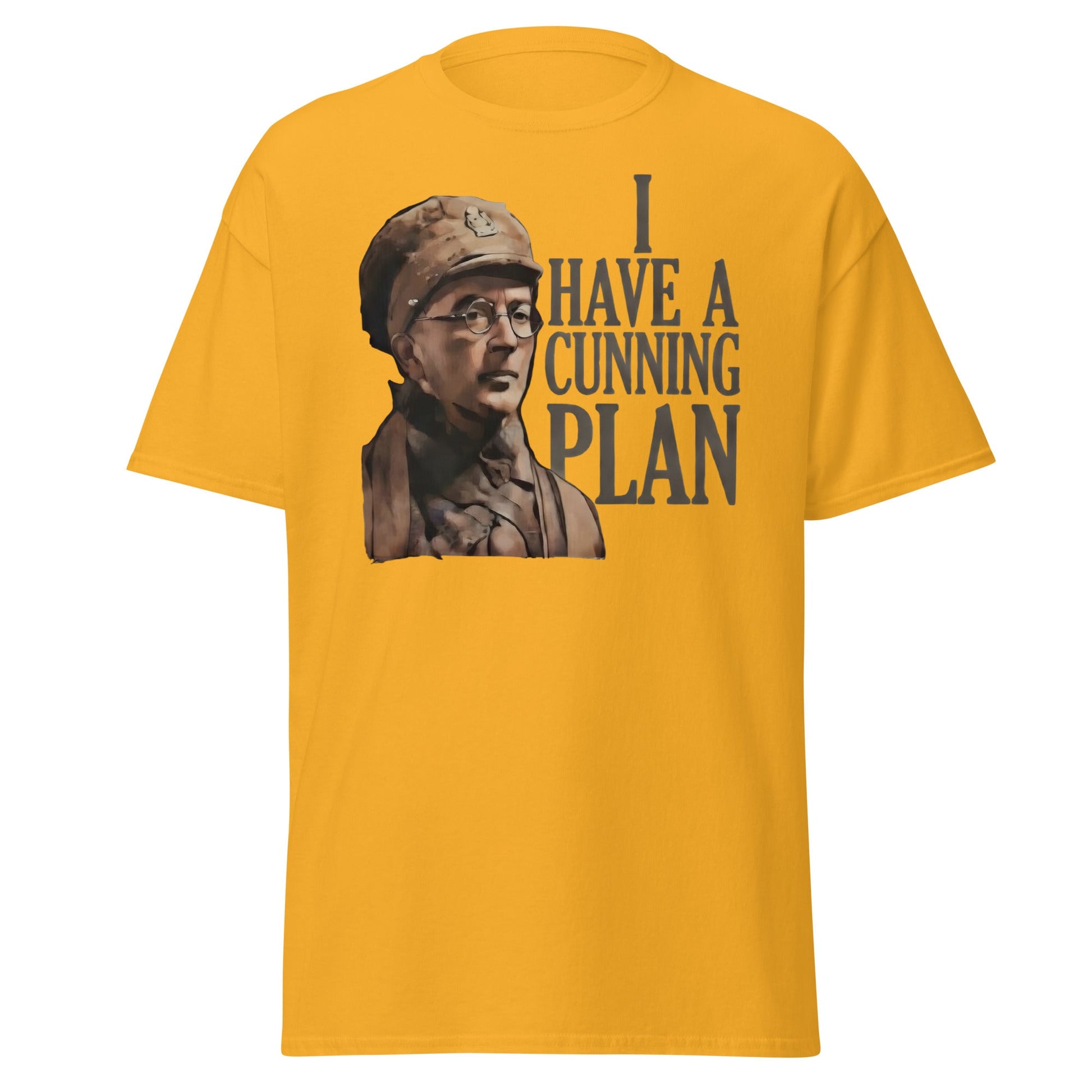 I Have a Cunning Plan T-Shirt - Funny Baldrick Graphic Tee - Gold - T-Shirts Online