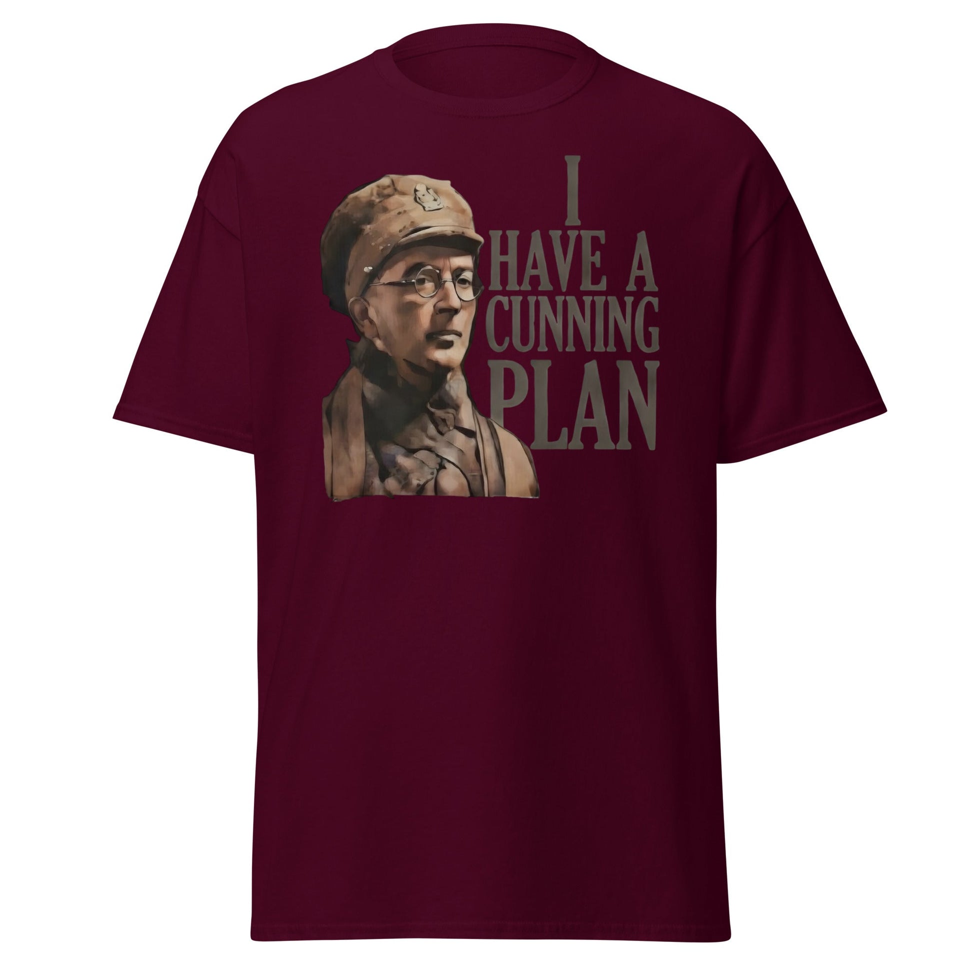 I Have a Cunning Plan T-Shirt - Funny Baldrick Graphic Tee - Maroon - T-Shirts Online