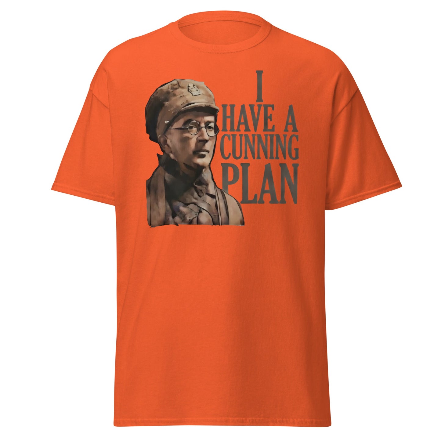 I Have a Cunning Plan T-Shirt - Funny Baldrick Graphic Tee - Orange - T-Shirts Online