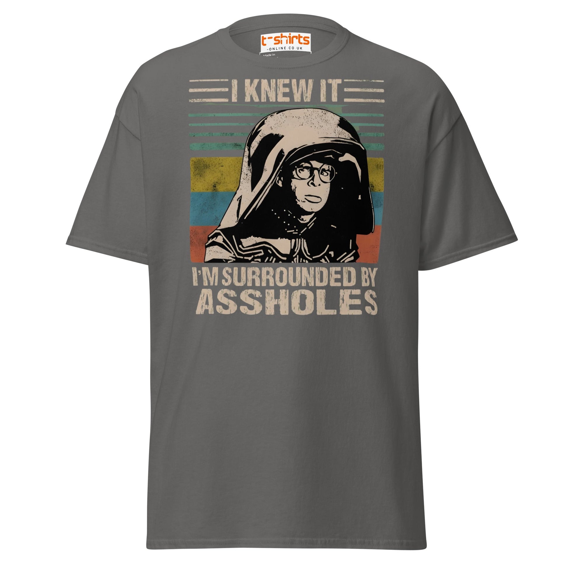I Knew It Funny Retro Space Helmet Parody T-Shirt - Charcoal - T-Shirts Online