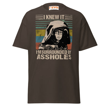 I Knew It Funny Retro Space Helmet Parody T-Shirt - Dark Chocolate - T-Shirts Online