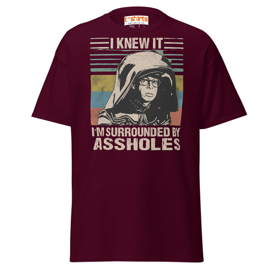 I Knew It Funny Retro Space Helmet Parody T-Shirt - Maroon - T-Shirts Online