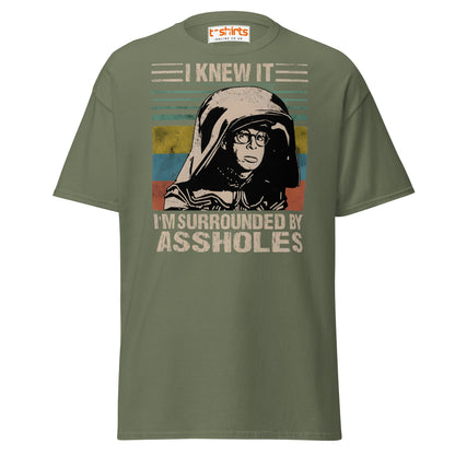 I Knew It Funny Retro Space Helmet Parody T-Shirt - Military Green - T-Shirts Online