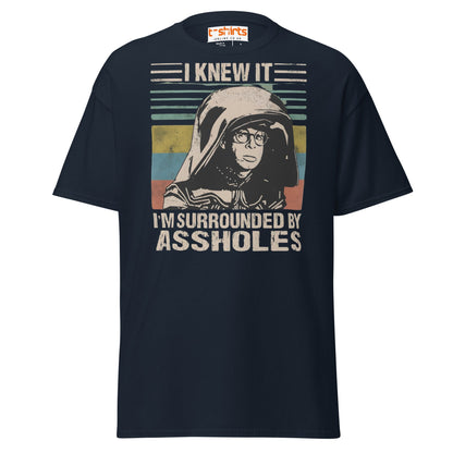 I Knew It Funny Retro Space Helmet Parody T-Shirt - Navy - T-Shirts Online