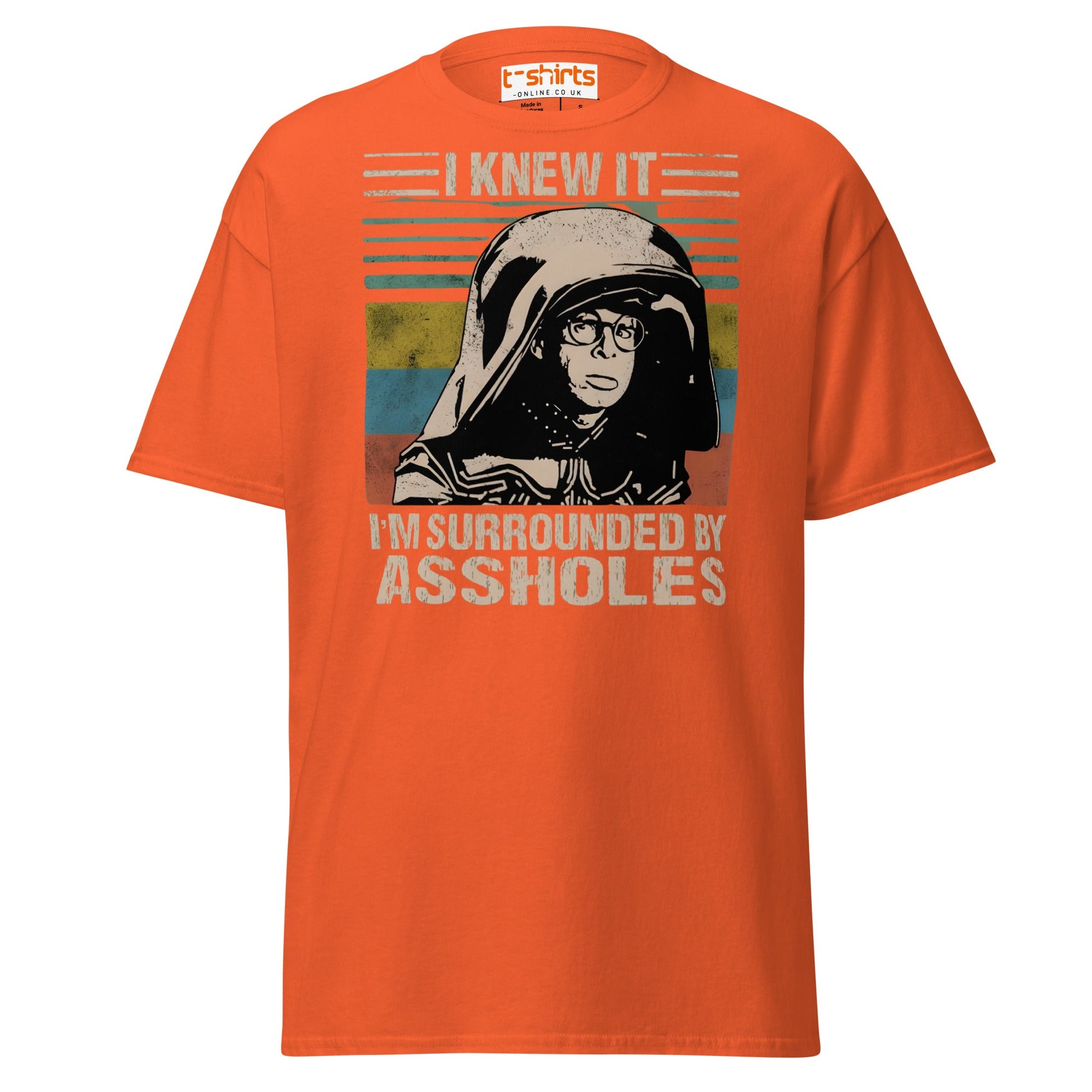 I Knew It Funny Retro Space Helmet Parody T-Shirt - Orange - T-Shirts Online
