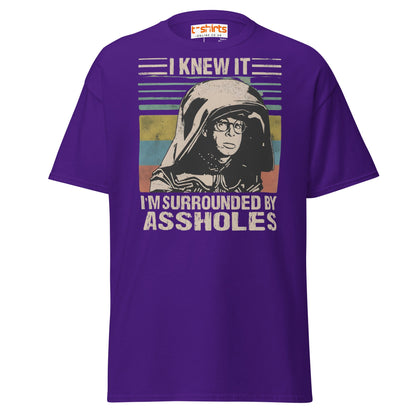 I Knew It Funny Retro Space Helmet Parody T-Shirt - Purple - T-Shirts Online