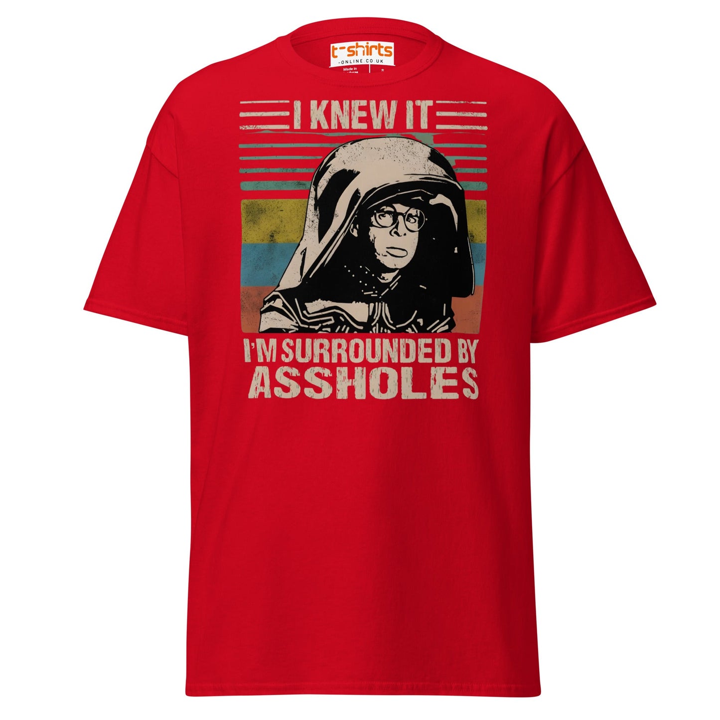 I Knew It Funny Retro Space Helmet Parody T-Shirt - Red - T-Shirts Online