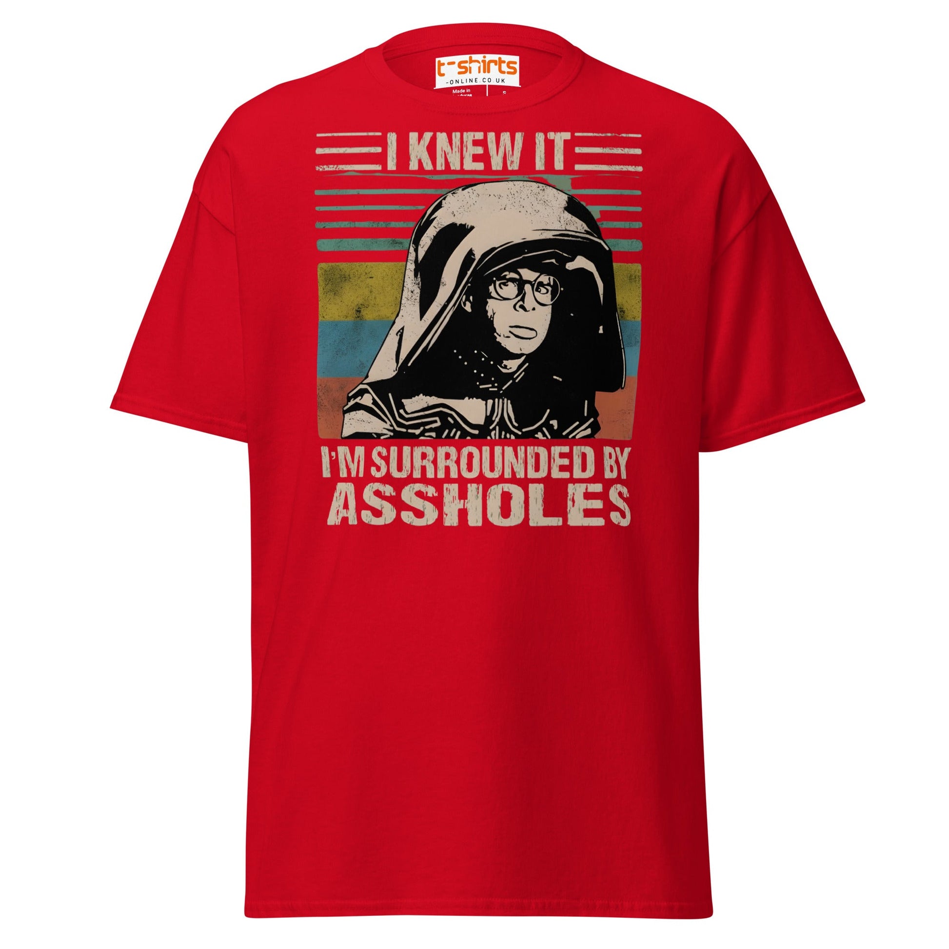 I Knew It Funny Retro Space Helmet Parody T-Shirt - Red - T-Shirts Online