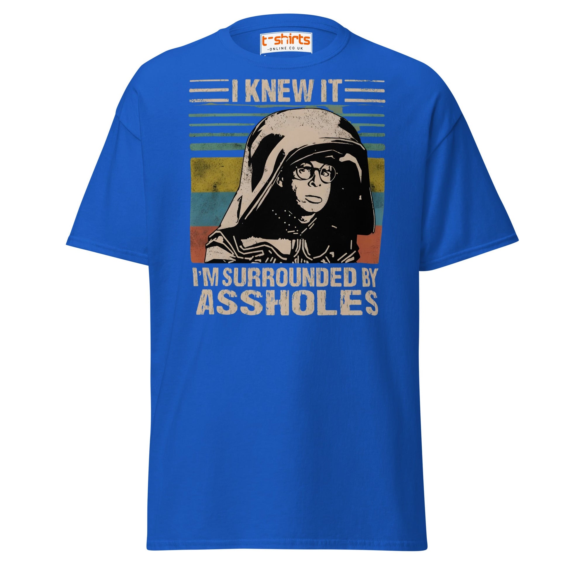 I Knew It Funny Retro Space Helmet Parody T-Shirt - Royal - T-Shirts Online