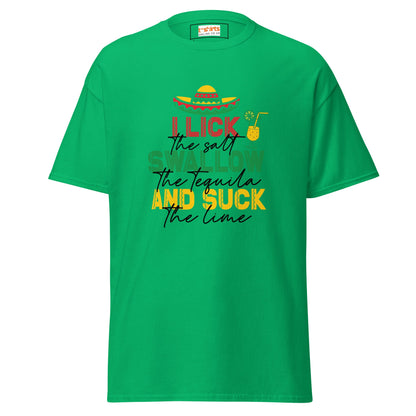 I Lick, Swallow and Suck | Cheeky Adult T-Shirt - Irish Green - T-Shirts Online