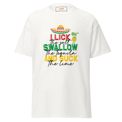 I Lick, Swallow and Suck | Cheeky Adult T-Shirt - White - T-Shirts Online