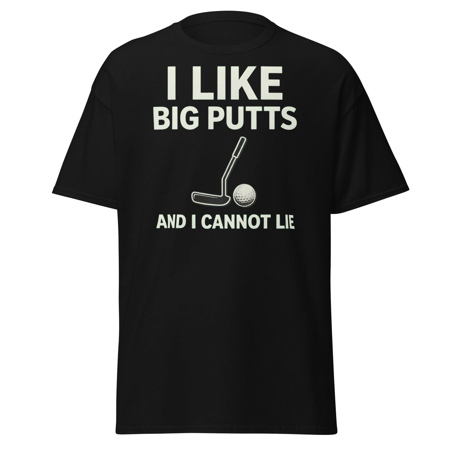 I Like Big Putts T-Shirt - Funny Golf Pun Graphic Tee - Black - T-Shirts Online