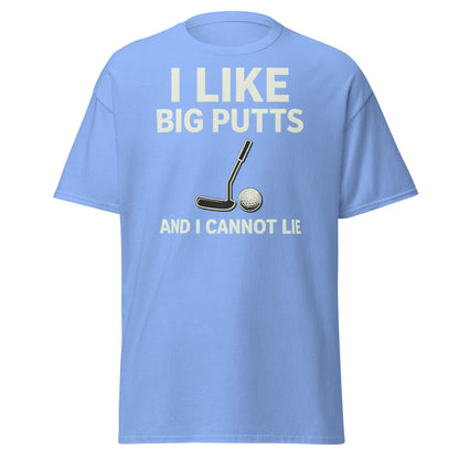 I Like Big Putts T-Shirt - Funny Golf Pun Graphic Tee - Carolina Blue - T-Shirts Online