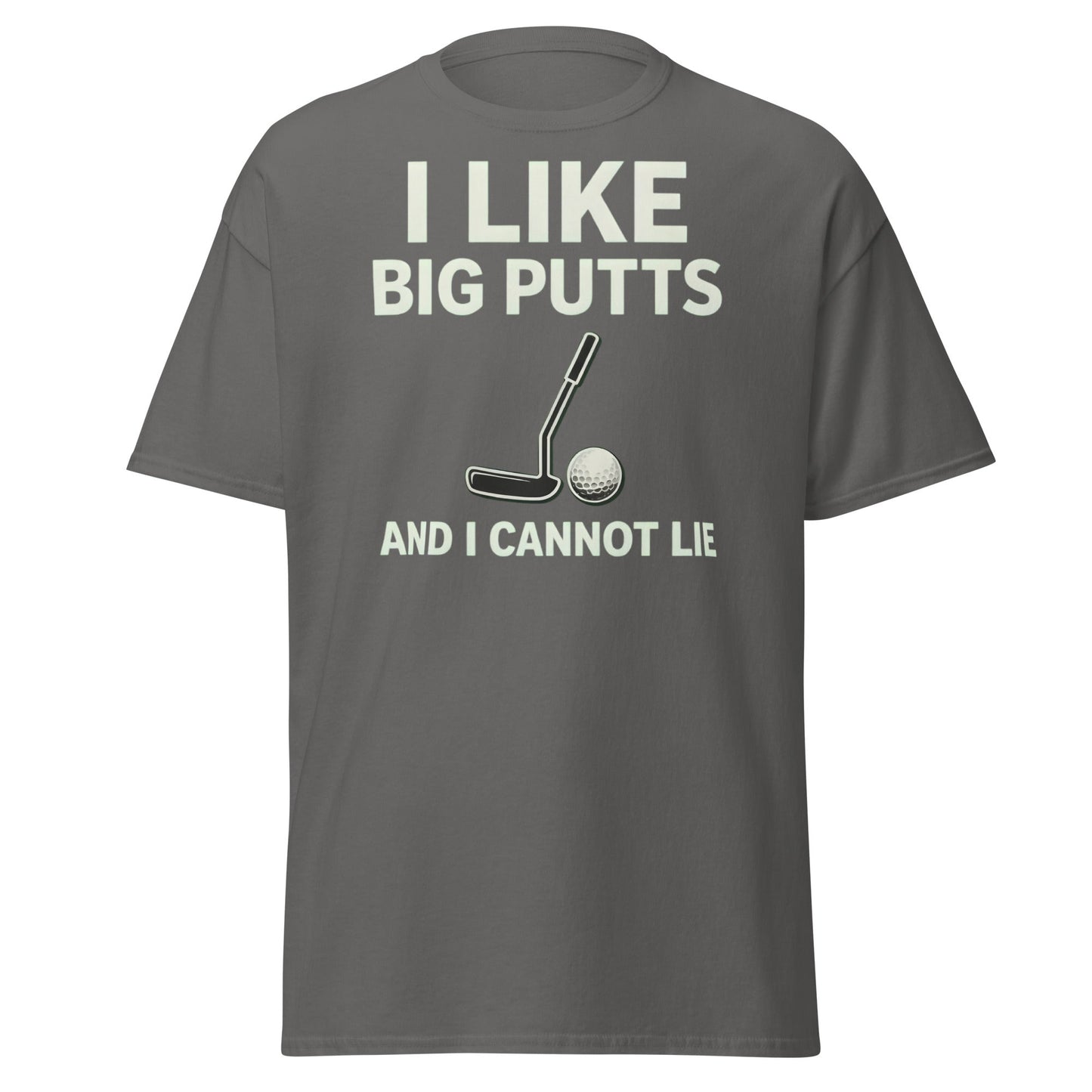 I Like Big Putts T-Shirt - Funny Golf Pun Graphic Tee - Charcoal - T-Shirts Online