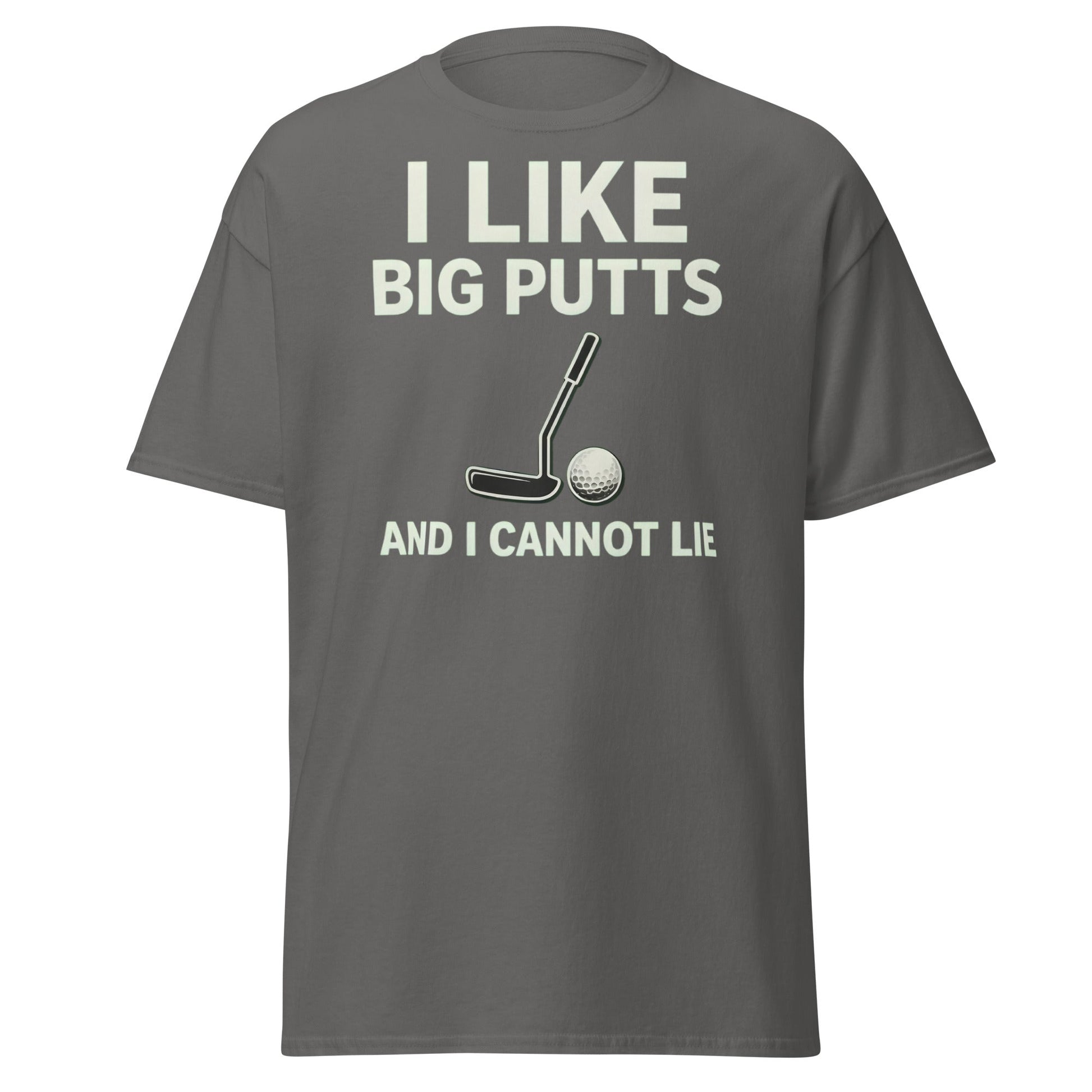 I Like Big Putts T-Shirt - Funny Golf Pun Graphic Tee - Charcoal - T-Shirts Online