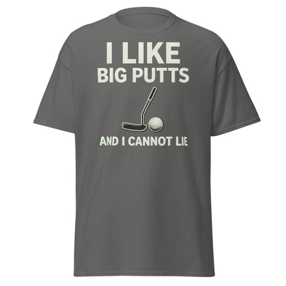 I Like Big Putts T-Shirt - Funny Golf Pun Graphic Tee - Charcoal - T-Shirts Online