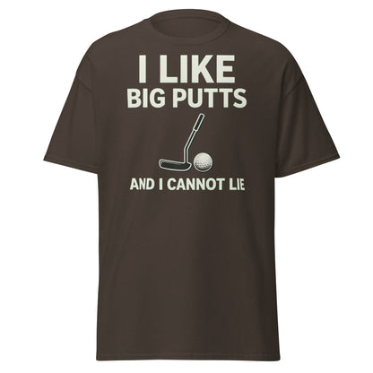 I Like Big Putts T-Shirt - Funny Golf Pun Graphic Tee - Dark Chocolate - T-Shirts Online