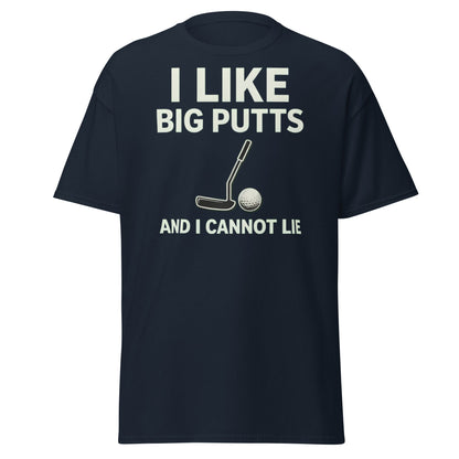 I Like Big Putts T-Shirt - Funny Golf Pun Graphic Tee - Navy - T-Shirts Online